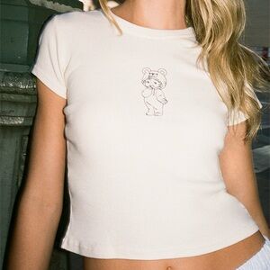 John Galt Beary Cute T-Shirt – Off White – One Size